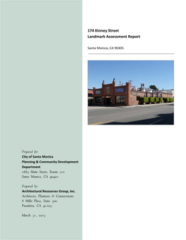 174 Kinney Street Landmark Assessment Report
