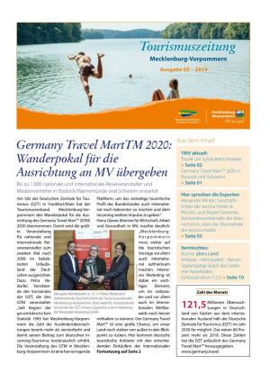 Tourismuszeitung Mecklenburg-Vorpommern Ausgabe 05 – 2019