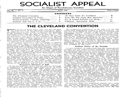 SOCIALIST APPEAL an Organ of Revolutionary Socialism