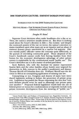Introduction to the 2006 Templeton Lecture