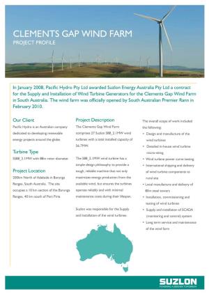 Clements Gap Wind Farm Project Profile
