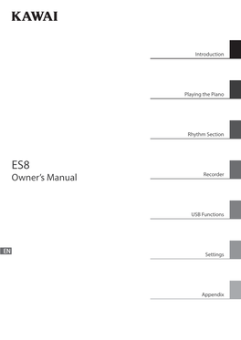 Kawai ES8 Owner's Manual