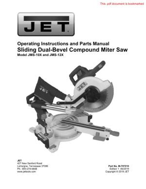 Sliding Dual-Bevel Compound Miter Saw Model JMS-10X and JMS-12X