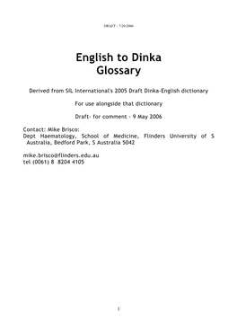 English Dinka Dictionary