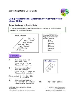 Using Mathematical Operations to Convert Metric Linear Units