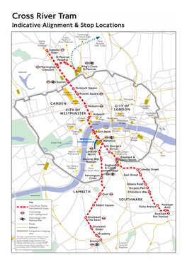Cross River Tram Indicative Alignment & Stop Locations