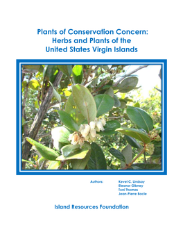Plants of Conservation Concern of the United States Virgin Islands