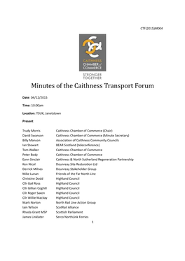 Minutes of the Caithness Transport Forum