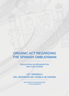 Organic Act Regarding the Spanish Ombudsman