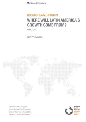 Where Will Latin America's Growth Come From?