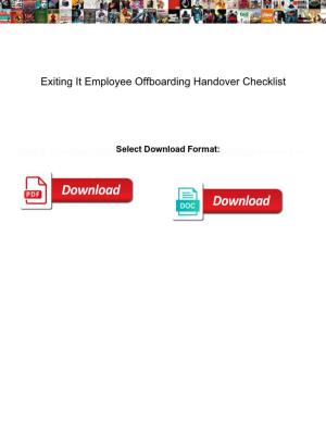 Exiting It Employee Offboarding Handover Checklist