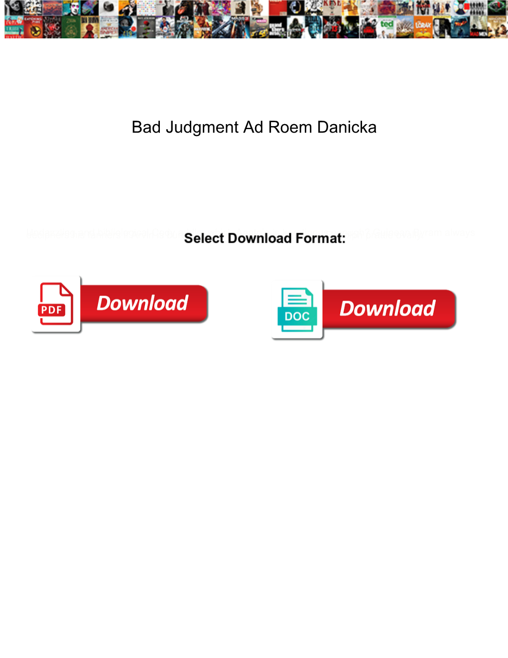 Bad Judgment Ad Roem Danicka