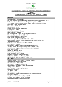 Minutes of the Joint National Grid Meeting