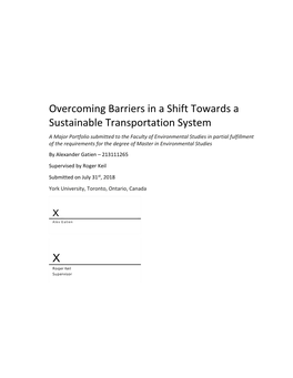 Overcoming Barriers in a Shift Towards a Sustainable
