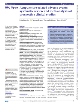 Acupuncture- Related Adverse Events: Systematic Review and Meta