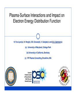 Plasma-Surface Interactions and Impact on Electron Energy Distribution Function