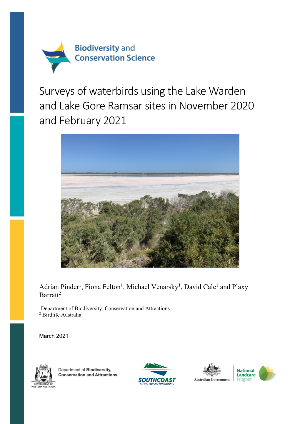 Surveys of Waterbirds Using the Lake Warden and Lake Gore Ramsar Sites in November 2020 and February 2021