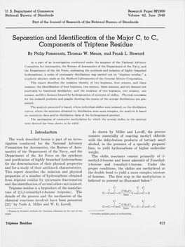 Separation and Identification of the Major C7 to C10 Components Of