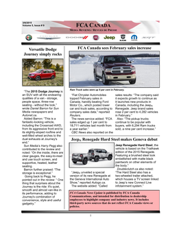 Fca Canada Media Reviews / Revues De Presse