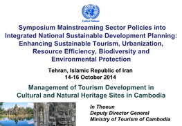 Mr. in Thoeun, Deputy Director, Ministry of Tourism, Phnom, Penh, Cambodia