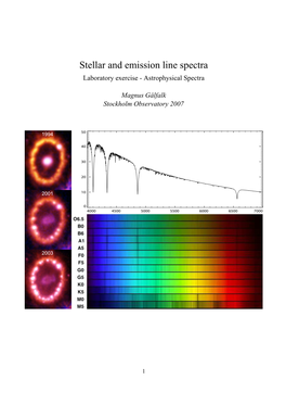 Stellar and Emission Line Spectra Laboratory Exercise - Astrophysical Spectra