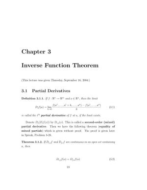 Chapter 3 Inverse Function Theorem