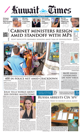 Cabinet Ministers Resign Amid Standoff With