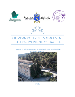 Cremisan Valley Site Management to Conserve People and Nature