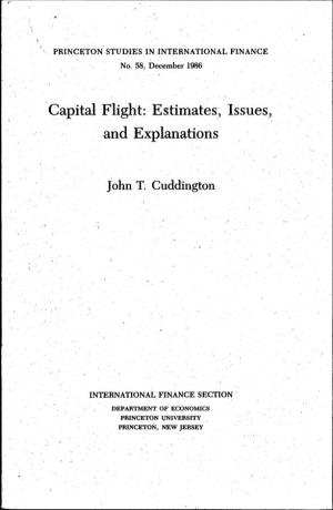 Capital Flight: Estimates, Issues, and Explanations