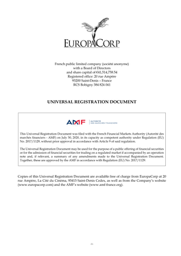 Universal Registration Document