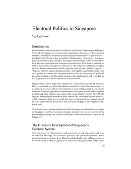 Electoral Politics in Singapore