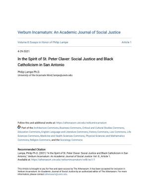 In the Spirit of St. Peter Claver: Social Justice and Black Catholicism in San Antonio
