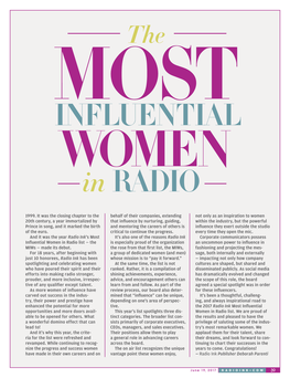 Most Influential Women in Radio List 2017 I Think That Puts People in a Great Mood, and Subjects
