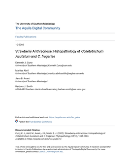 Histopathology of Colletotrichum Acutatum and C. Fragariae