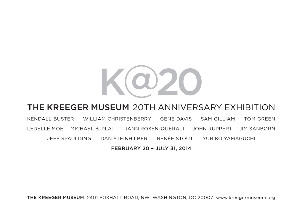 The Kreeger Museum 20Th Anniversary Exhibition
