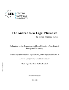 The Andean New Legal Pluralism by Sergio Miranda Hayes