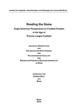 Anglo-American Perspectives on Football Fandom in the Age Of