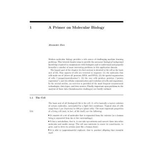 1 a Primer on Molecular Biology