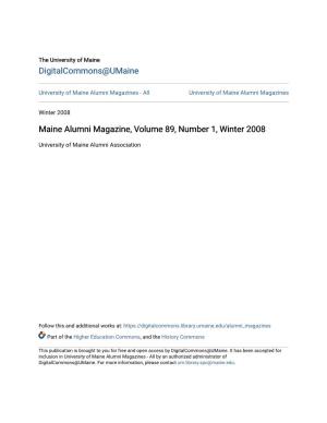 Maine Alumni Magazine, Volume 89, Number 1, Winter 2008