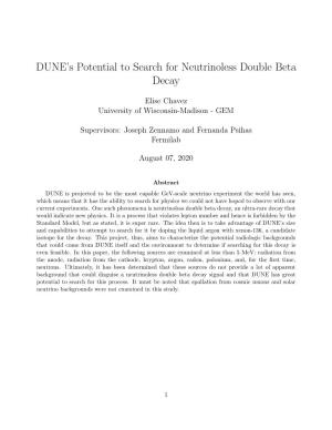 DUNE's Potential to Search for Neutrinoless Double Beta Decay
