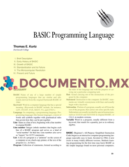 BASIC Programming Language