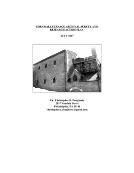 Cornwall Furnace Archival Survey and Research Action Plan