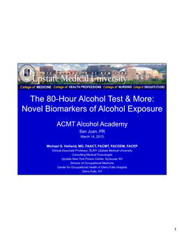The 80-Hour Alcohol Test & More