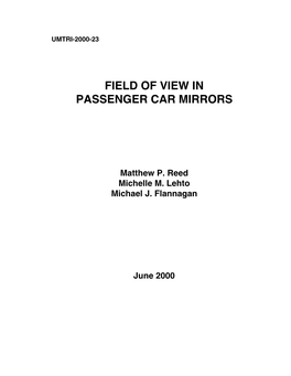 Field of View in Passenger Car Mirrors