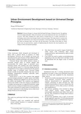 Urban Environment Development Based on Universal Design Principles