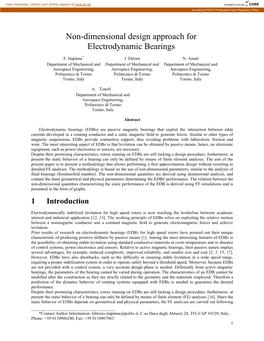Non-Dimensional Design Approach for Electrodynamic Bearings