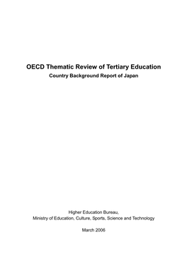 OECD Thematic Review of Tertiary Education Country Background Report of Japan