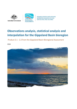 Product 2.1 - 2.2 from the Gippsland Basin Bioregional Assessment