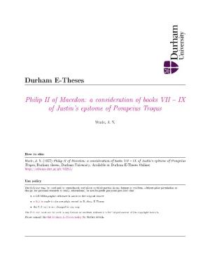 Philip II of Macedon: a Consideration of Books VII IX of Justin's Epitome of Pompeius Trogus