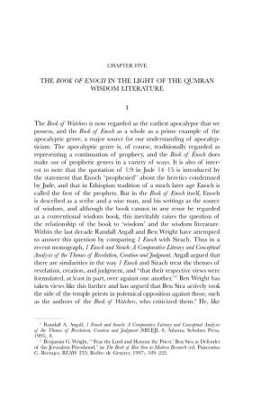 The Book of Enoch in the Light of the Qumran Wisdom Literature
